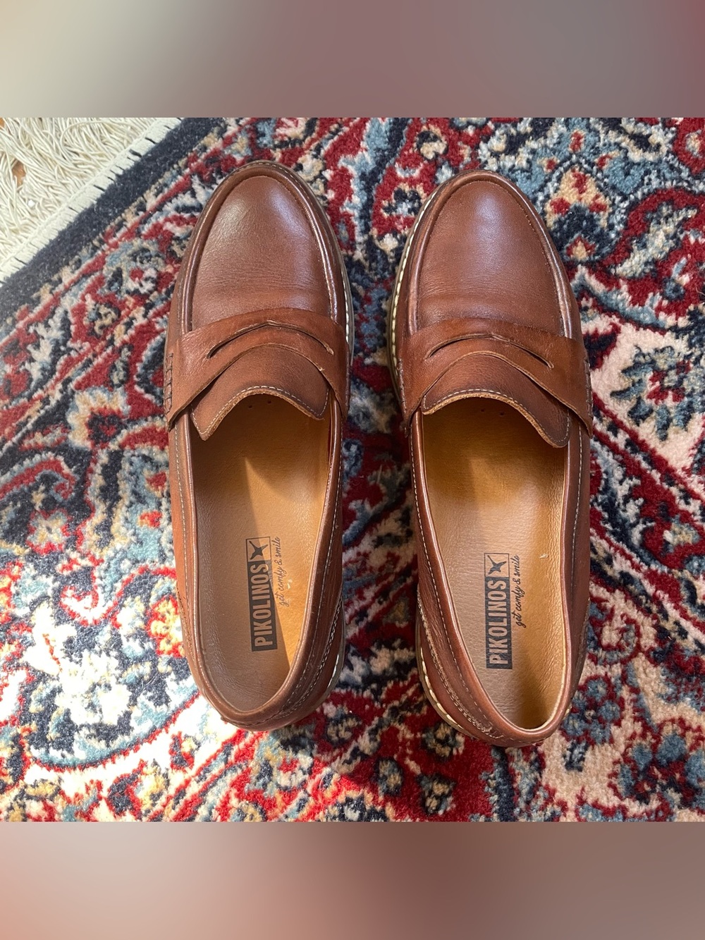 PIKOLINOS Aldaya Women’s Penny Loafers in Brown Cuero - Size 39 8.5 - Picture 5 of 12